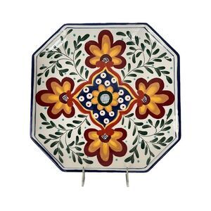 Certified‎ International Nancy Green Colorful Floral 13" Ceramic Octagon Platter